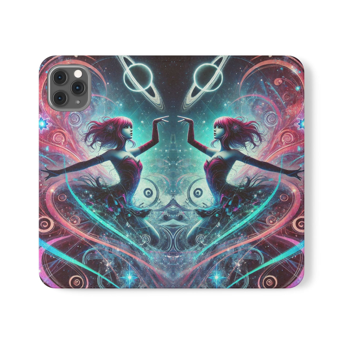 Cosmic Dancer Faux Leather Case for iPhone