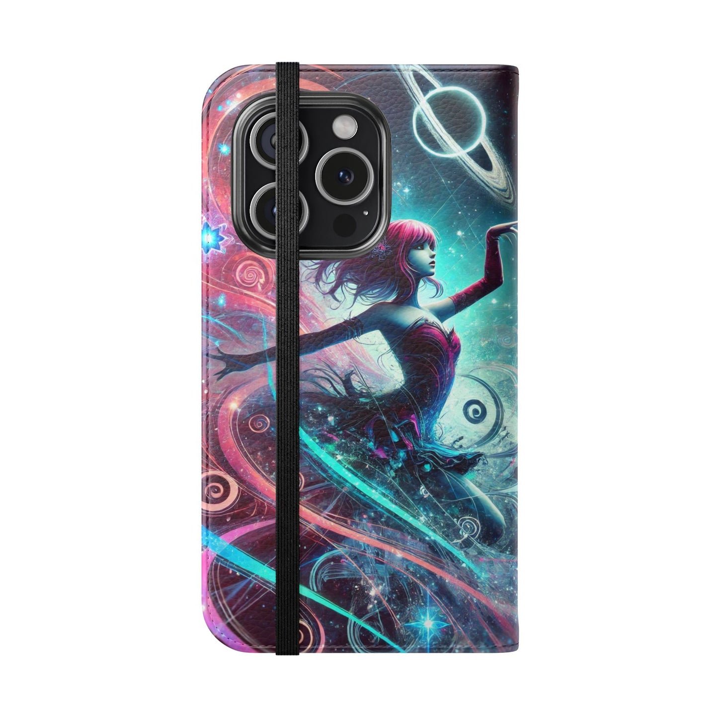 Cosmic Dancer Faux Leather Case for iPhone