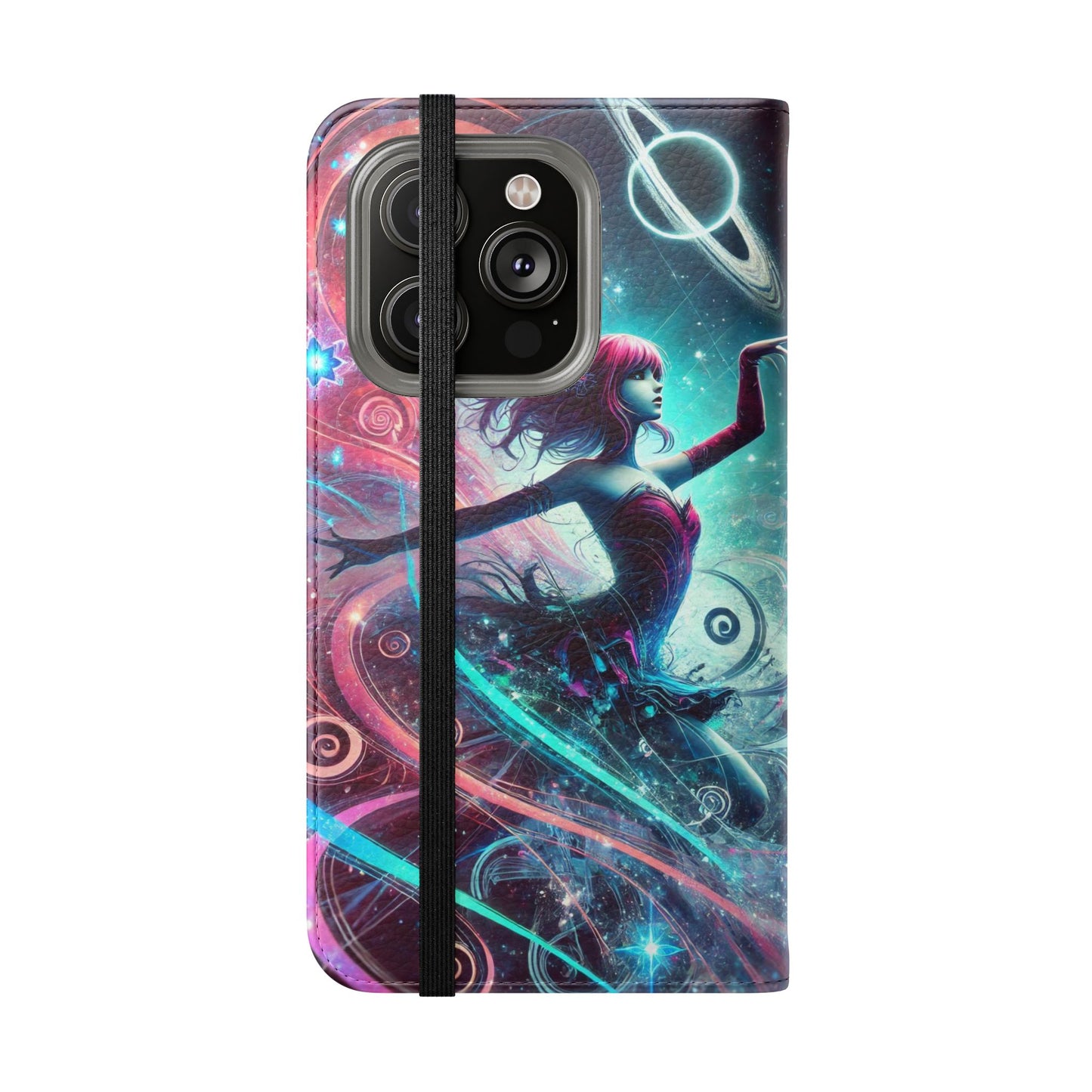 Cosmic Dancer Faux Leather Case for iPhone