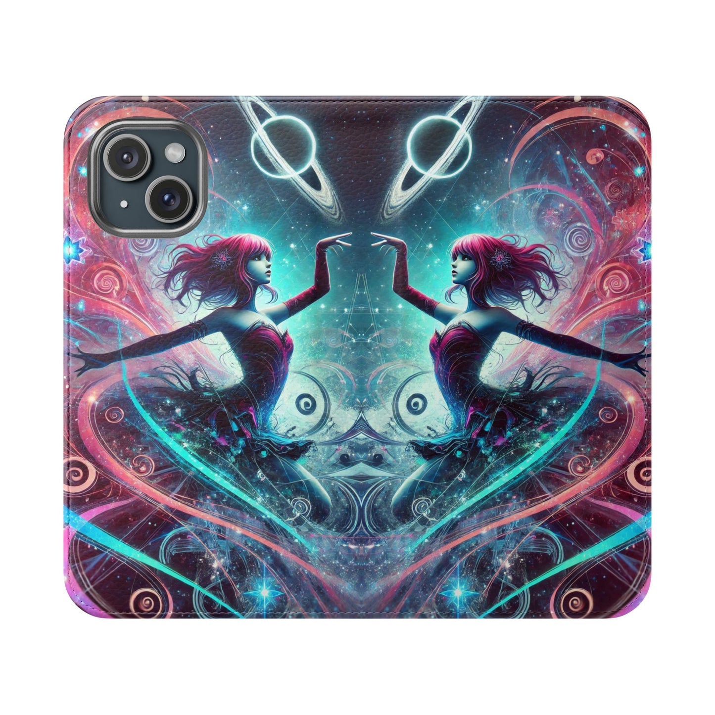 Cosmic Dancer Faux Leather Case for iPhone