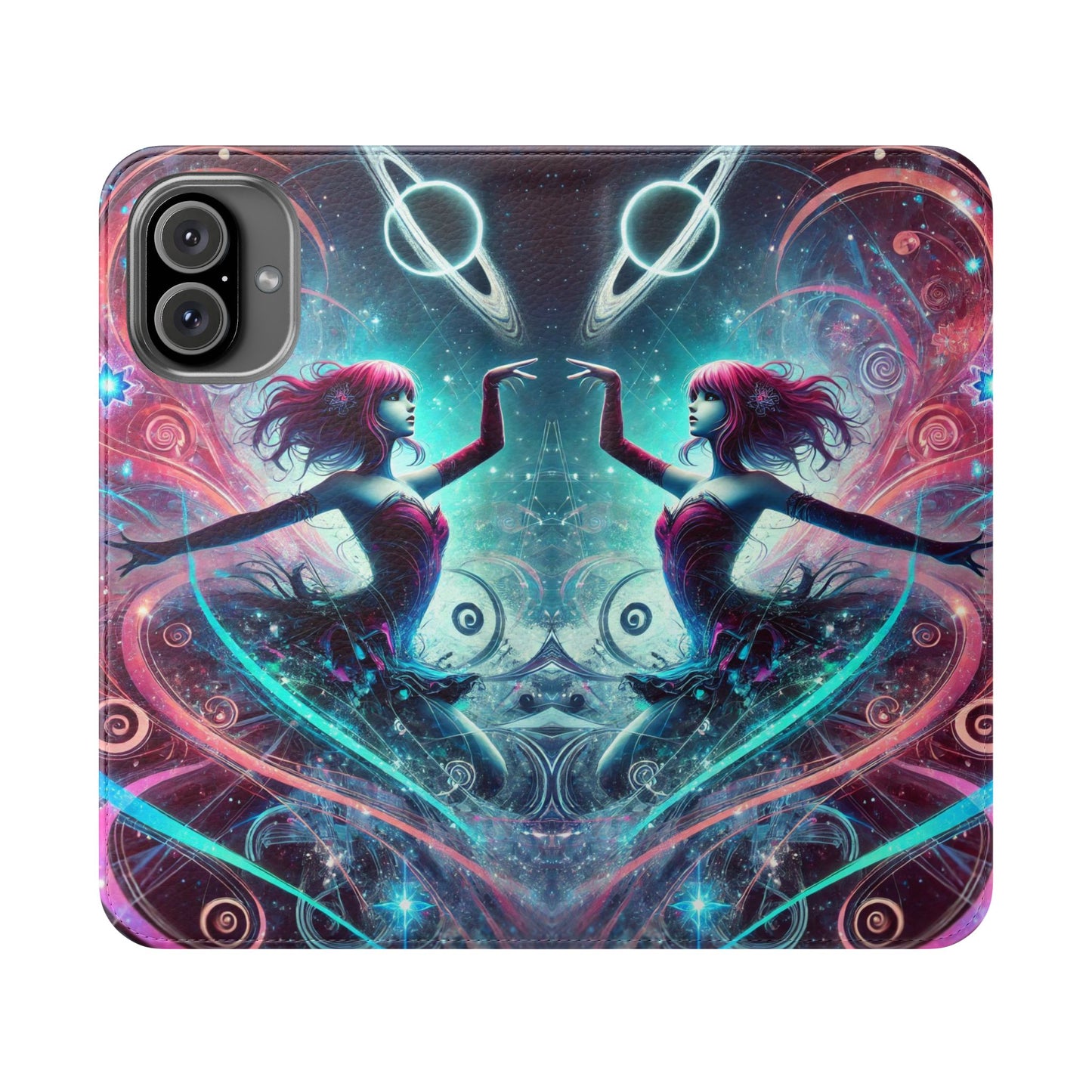 Cosmic Dancer Faux Leather Case for iPhone