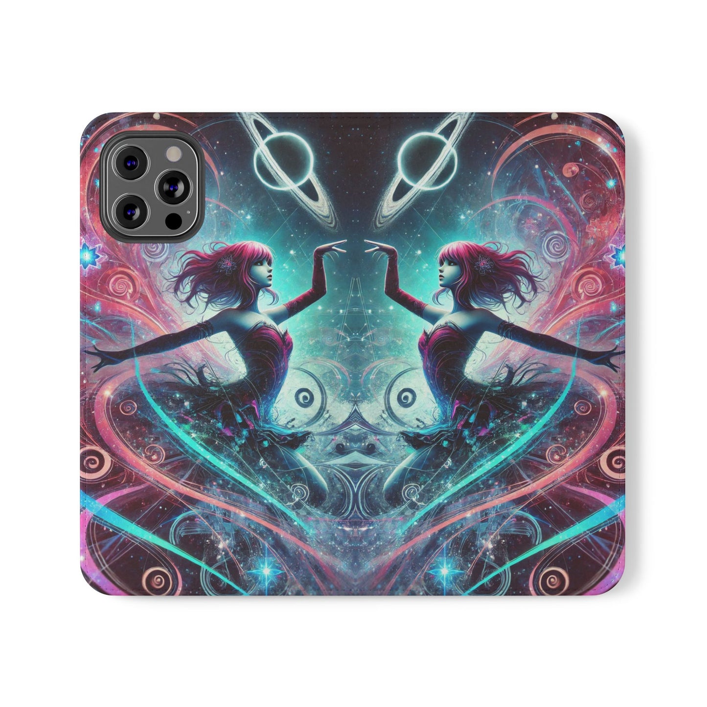 Cosmic Dancer Faux Leather Case for iPhone