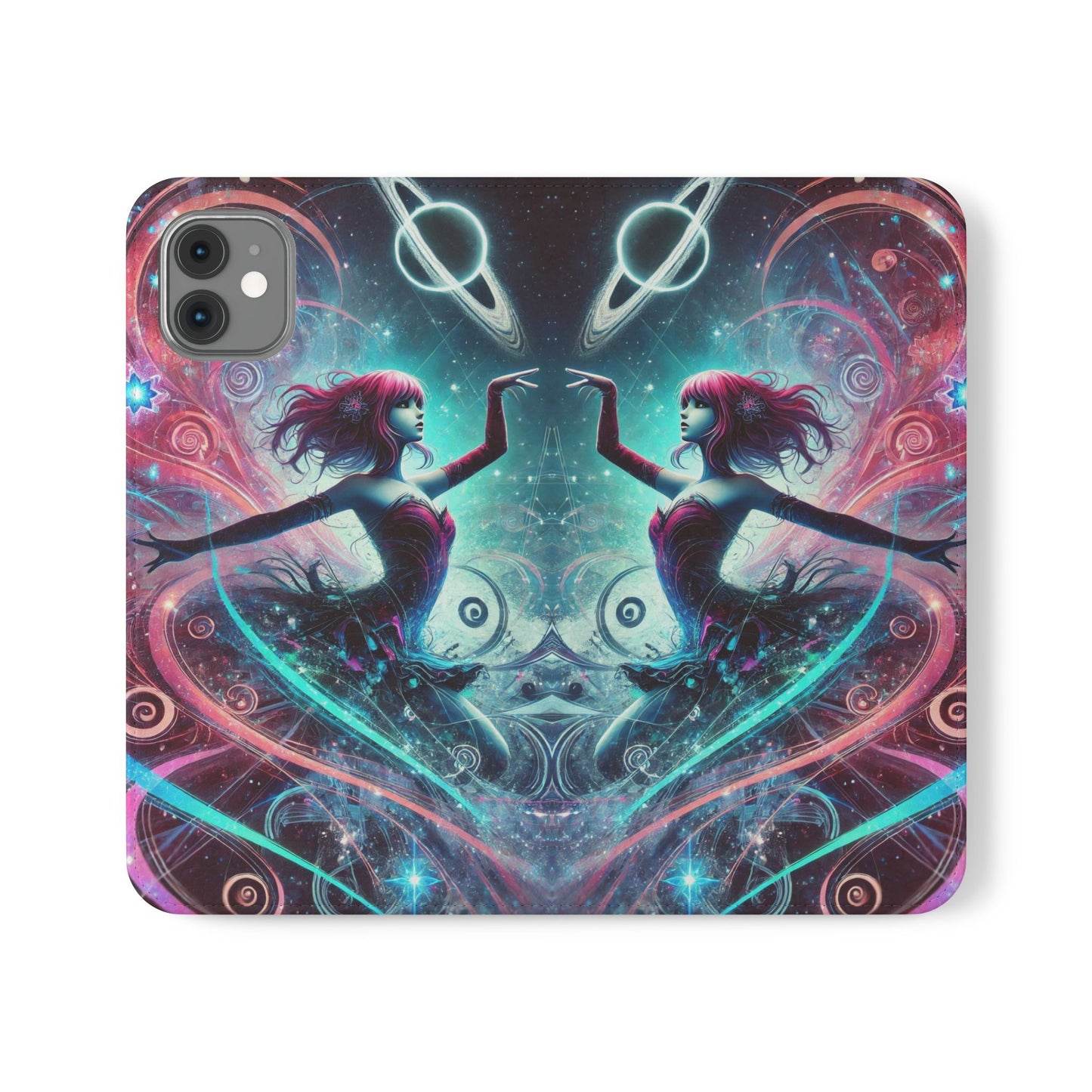 Cosmic Dancer Faux Leather Case for iPhone