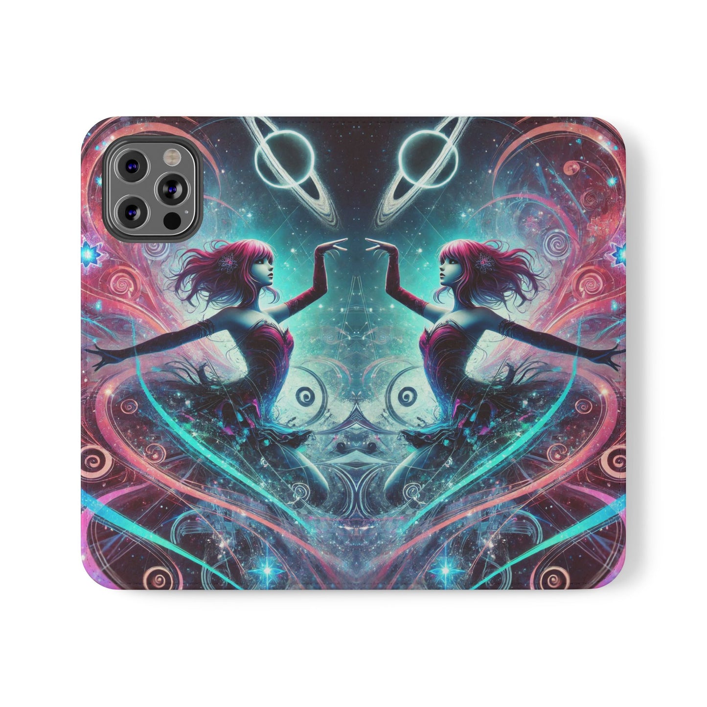 Cosmic Dancer Faux Leather Case for iPhone