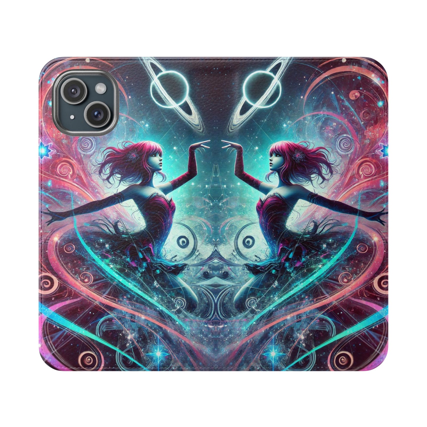 Cosmic Dancer Faux Leather Case for iPhone