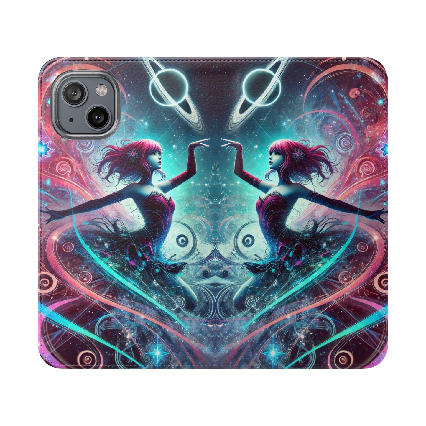 Cosmic Dancer Faux Leather Case for iPhone