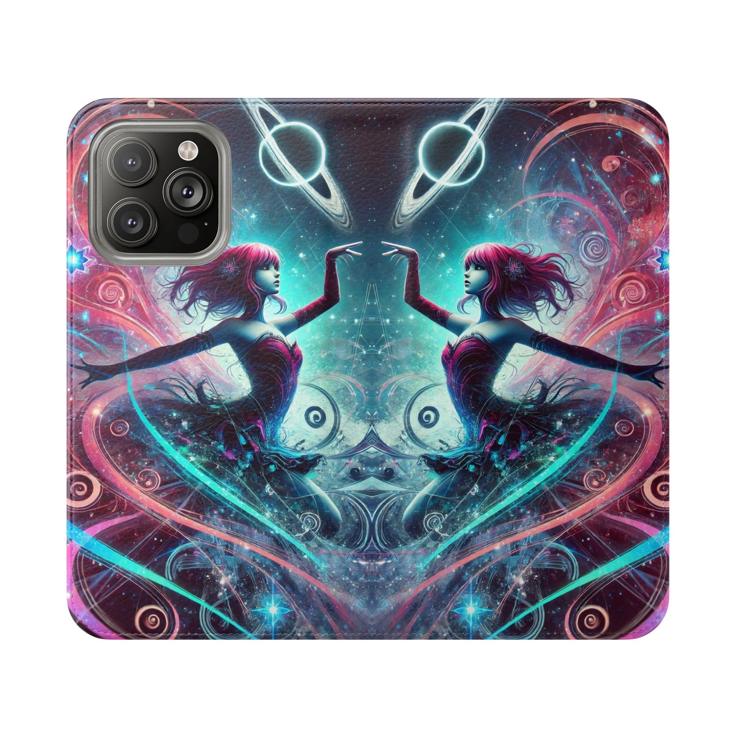 Cosmic Dancer Faux Leather Case for iPhone