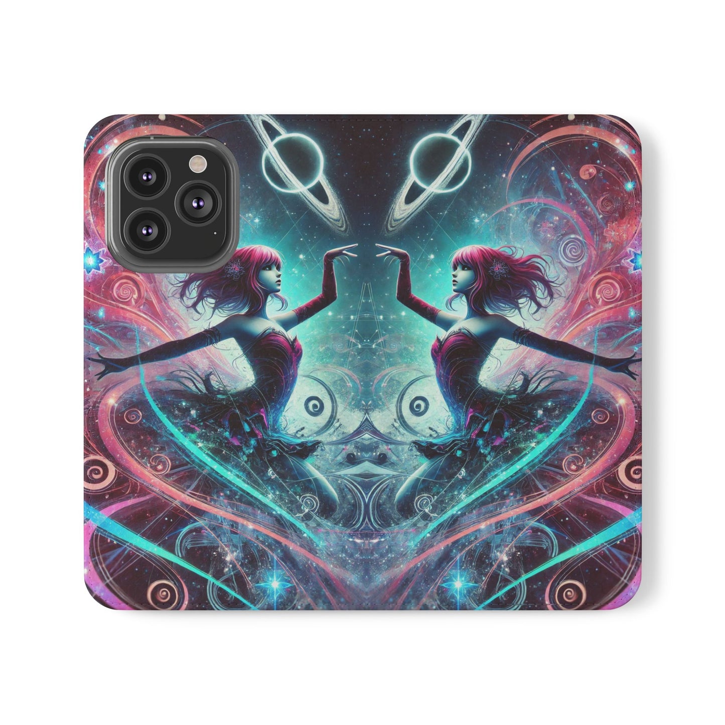 Cosmic Dancer Faux Leather Case for iPhone